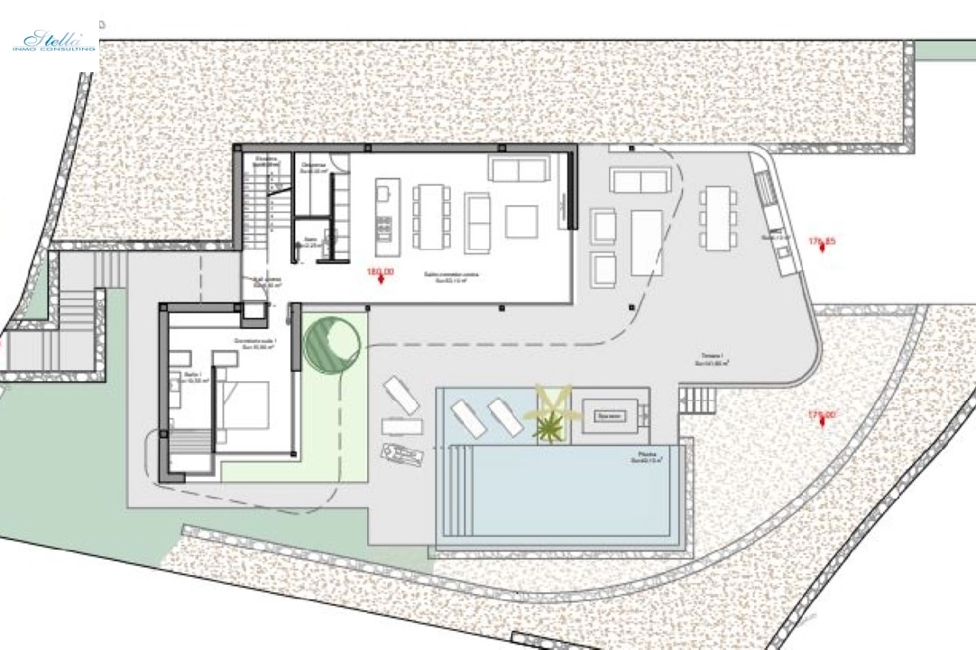 villa en Benitachell(Cumbre del Sol) en venta, superficie 387 m², aire acondicionado, parcela 877 m², 4 dormitorios, 4 banos, ref.: BP-4043BELL-18