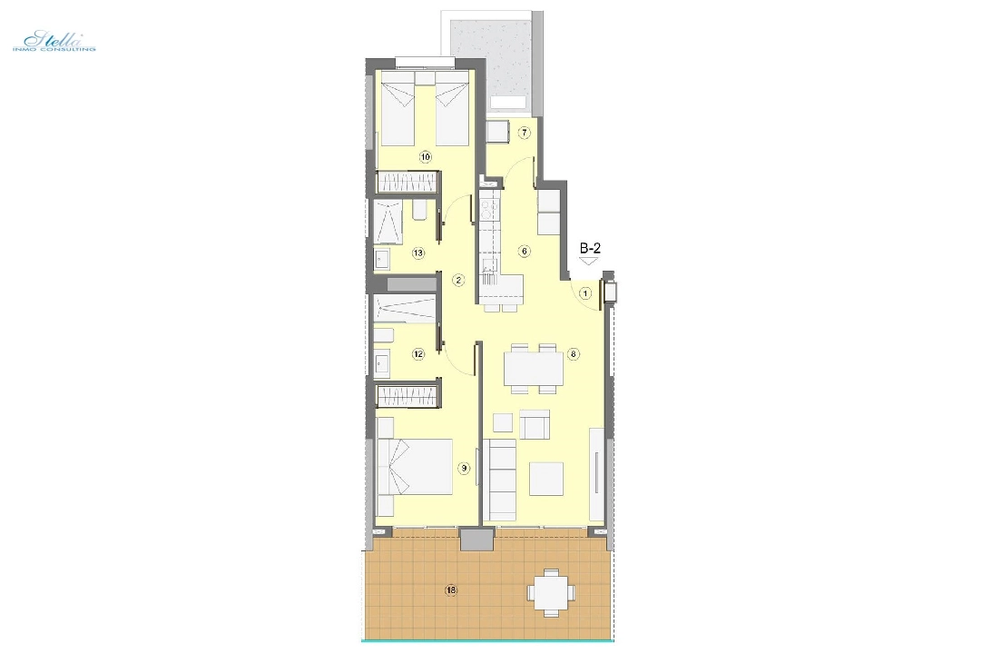 apartamento en la planta superior en Benidorm en venta, superficie 94 m², estado first owner, aire acondicionado, 2 dormitorios, 2 banos, piscina, ref.: HA-BEN-112-A02-9