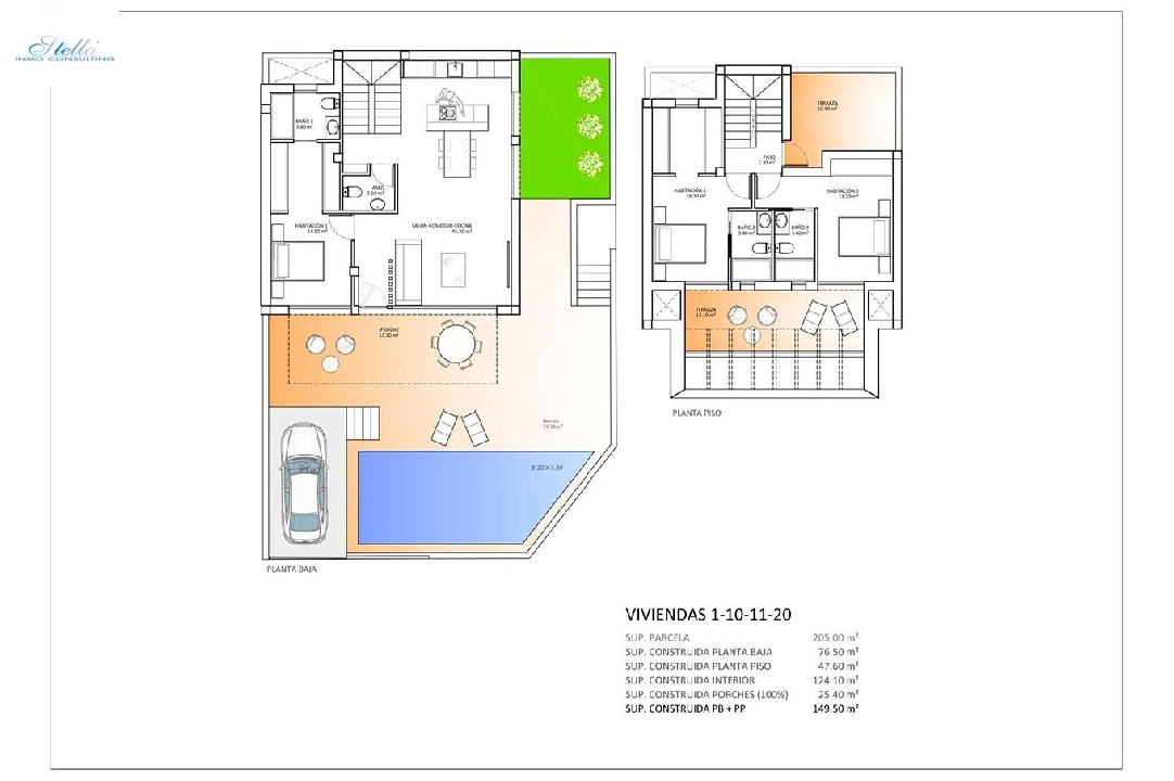 adosado de esquina en Dolores en venta, superficie 149 m², estado first owner, parcela 174 m², 3 dormitorios, 3 banos, piscina, ref.: HA-DON-114-Q01-6
