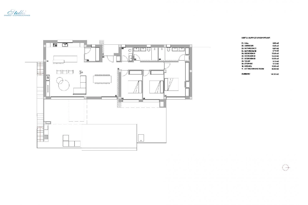 villa en Alcalali(Urbanizacion) en venta, superficie 240 m², aire acondicionado, parcela 800 m², 3 dormitorios, 2 banos, piscina, ref.: AM-11842DA-3700-9