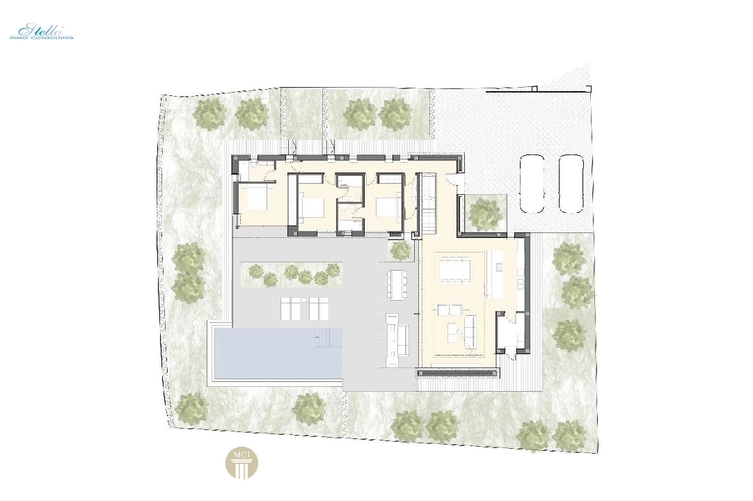 villa en Moraira en venta, superficie 261 m², ano de construccion 2023, + calefaccion suelo, aire acondicionado, parcela 939 m², 4 dormitorios, 4 banos, piscina, ref.: MV-2499-8