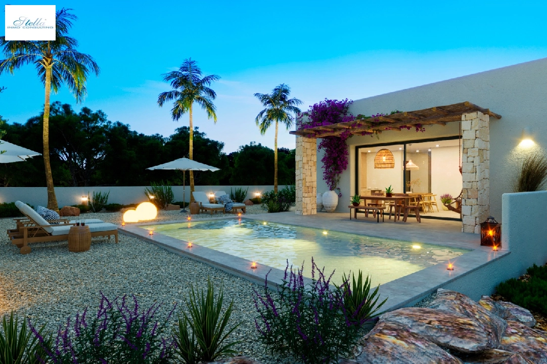 villa en Denia(Marquesa 4) en venta, superficie 120 m², ano de construccion 2025, estado mint, + calefaccion central, aire acondicionado, parcela 1085 m², 3 dormitorios, 2 banos, piscina, ref.: UM-UV-HEBE-10